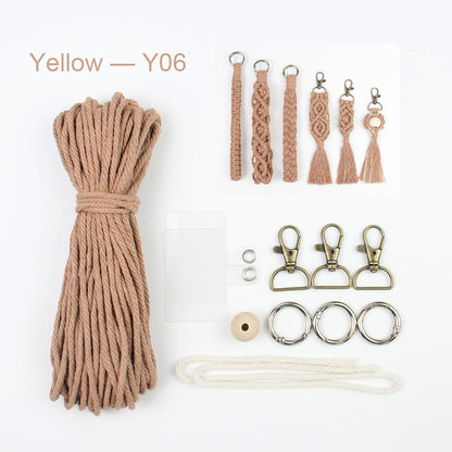 6-Piece Keychain Macrame DIY Kit - Handmade Weaving Supplies with English Tutorial | Craft Set for Multiple Keychains