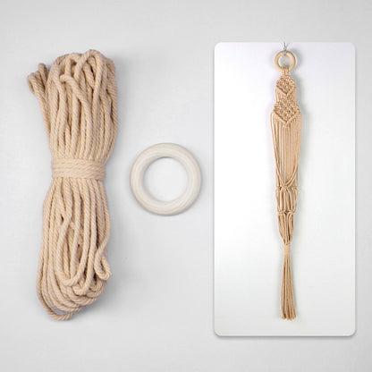 Macrame Kit Long Tassel Small Plant Hanger Weaving Kit | For Small-Medium Pots | Hanging Design | Space-Saving | Beginner-Friendly