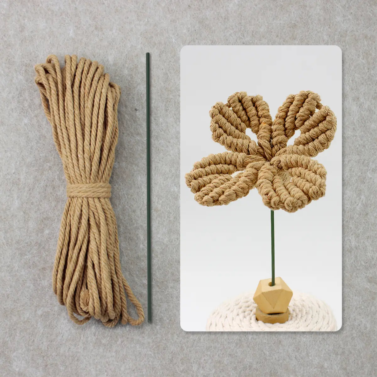 Macrame Kit for Beginners | DIY Four-Leaf Clover Macrame Flower Craft Kit