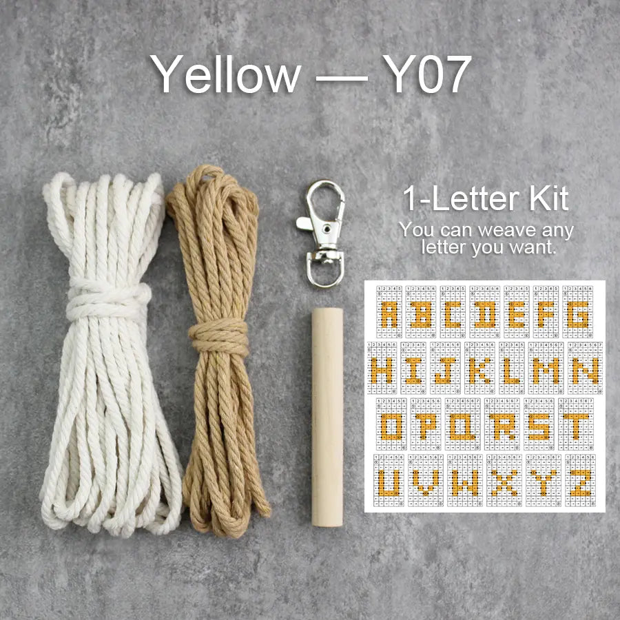Macrame Kit for Beginners | DIY Letter Macrame Keychain Craft Kit