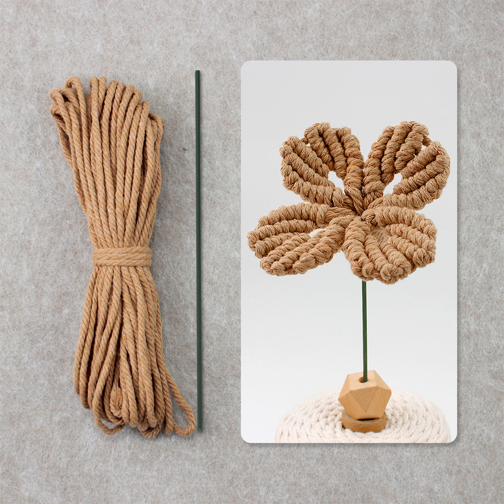 Four-Leaf Clover Macrame DIY Kit - Handmade Weaving Supplies with English Tutorial | Lucky Craft Set
