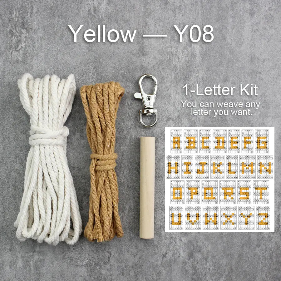 Macrame Kit for Beginners | DIY Letter Macrame Keychain Craft Kit