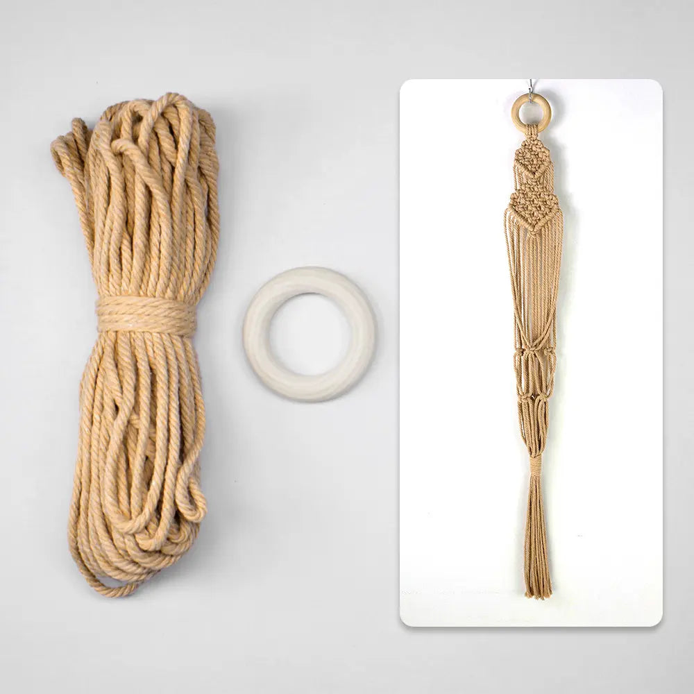 Macrame Kit for Beginners, Boho Plant Hanger DIY Kit, Home Garden Decor Gift