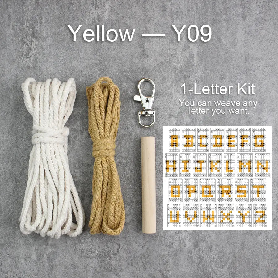 Macrame Kit for Beginners | DIY Letter Macrame Keychain Craft Kit