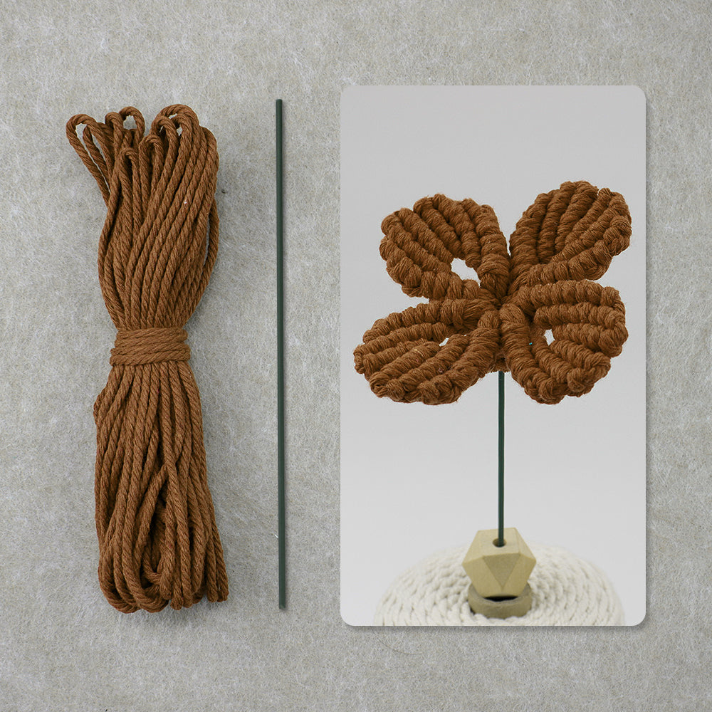 Four-Leaf Clover Macrame DIY Kit - Handmade Weaving Supplies with English Tutorial | Lucky Craft Set