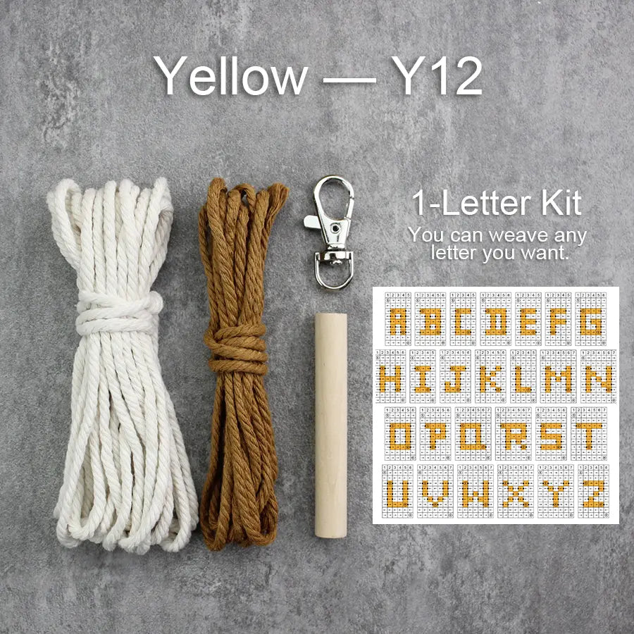 Macrame Kit for Beginners | DIY Letter Macrame Keychain Craft Kit