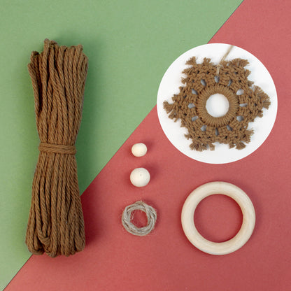 Christmas Snowflake Weaving Kit Macrame Kit | Car/Bag Pendant | Holiday DIY Gift | Beginner-Suitable| Exquisite Snowflake Pattern | Multi-Scene Pendant