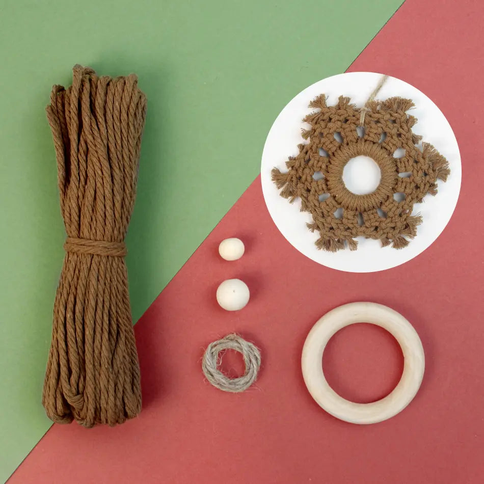 Macrame Kit for Beginners | DIY Christmas Snowflake Ornament Macrame Craft Kit