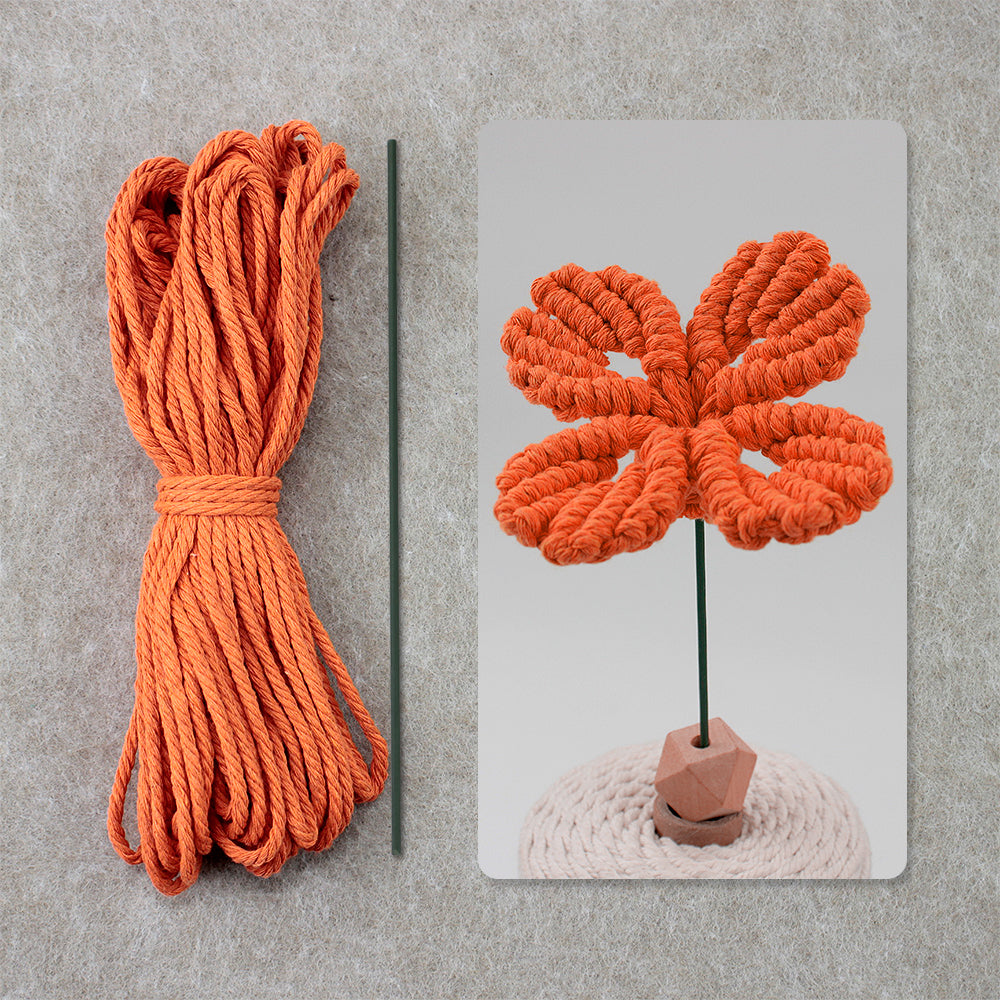 Four-Leaf Clover Macrame DIY Kit - Handmade Weaving Supplies with English Tutorial | Lucky Craft Set