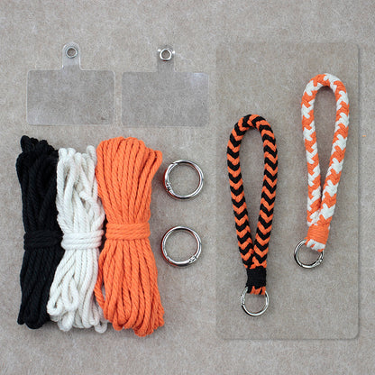 8-Strand Bracelet/Keychain Weaving Kit Macrame Kit | Multi-Contrast Colors | Phone Pendant/Bracelet | Beginner DIY Set