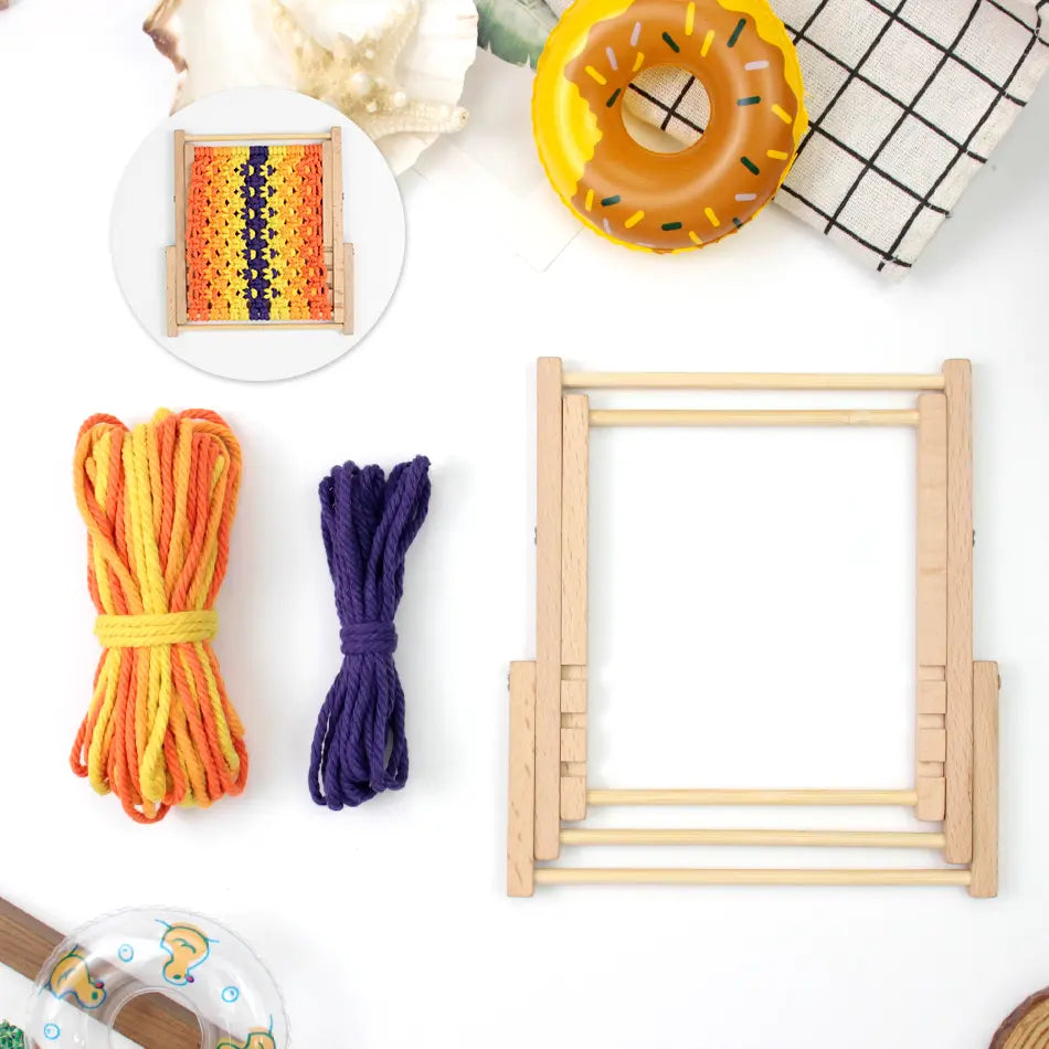 Macrame Kit for Beginners, Boho Beach Chair Phone Holder DIY Kit, Desk Decor Gift
