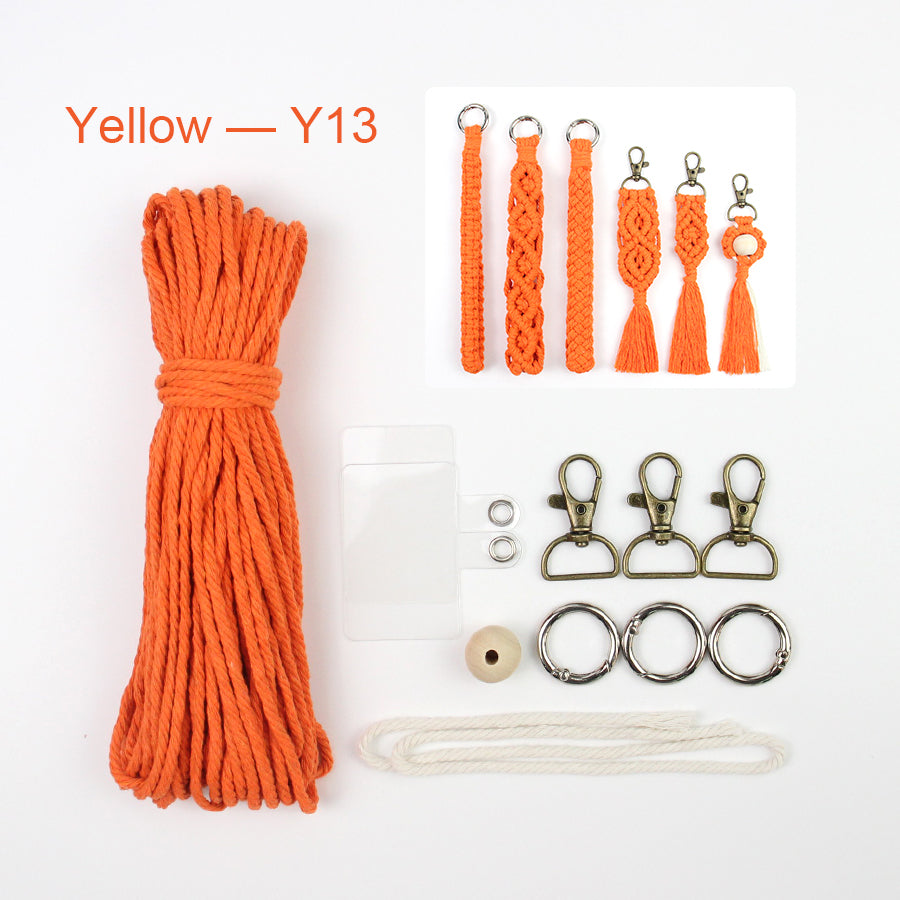 6-Piece Keychain Macrame DIY Kit - Handmade Weaving Supplies with English Tutorial | Craft Set for Multiple Keychains