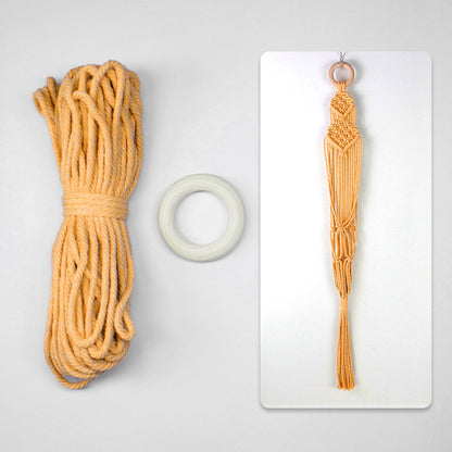 Macrame Kit Long Tassel Small Plant Hanger Weaving Kit | For Small-Medium Pots | Hanging Design | Space-Saving | Beginner-Friendly