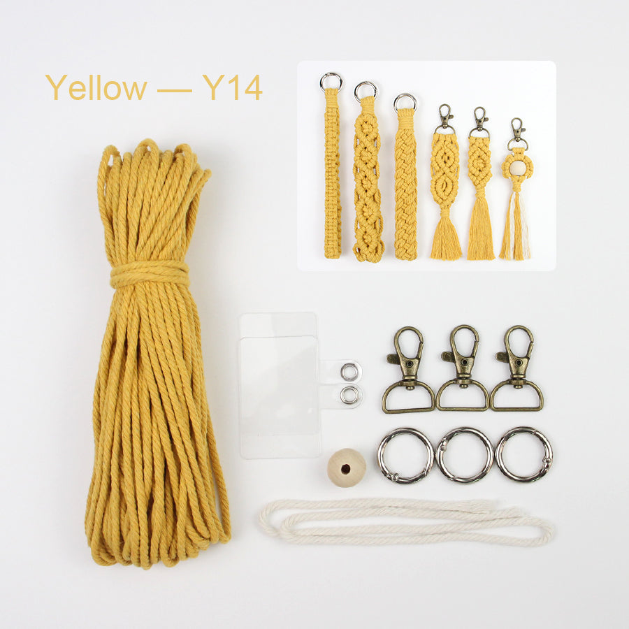 6-Piece Keychain Macrame DIY Kit - Handmade Weaving Supplies with English Tutorial | Craft Set for Multiple Keychains