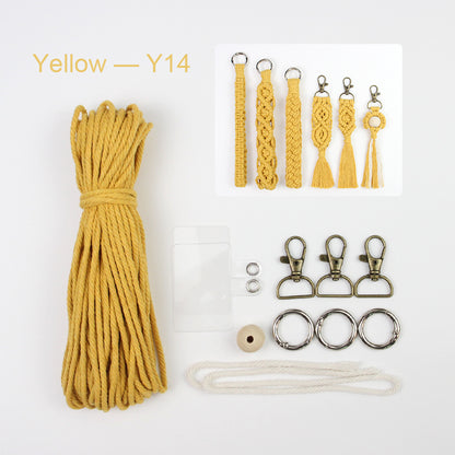 6-Piece Keychain Macrame DIY Kit - Handmade Weaving Supplies with English Tutorial | Craft Set for Multiple Keychains