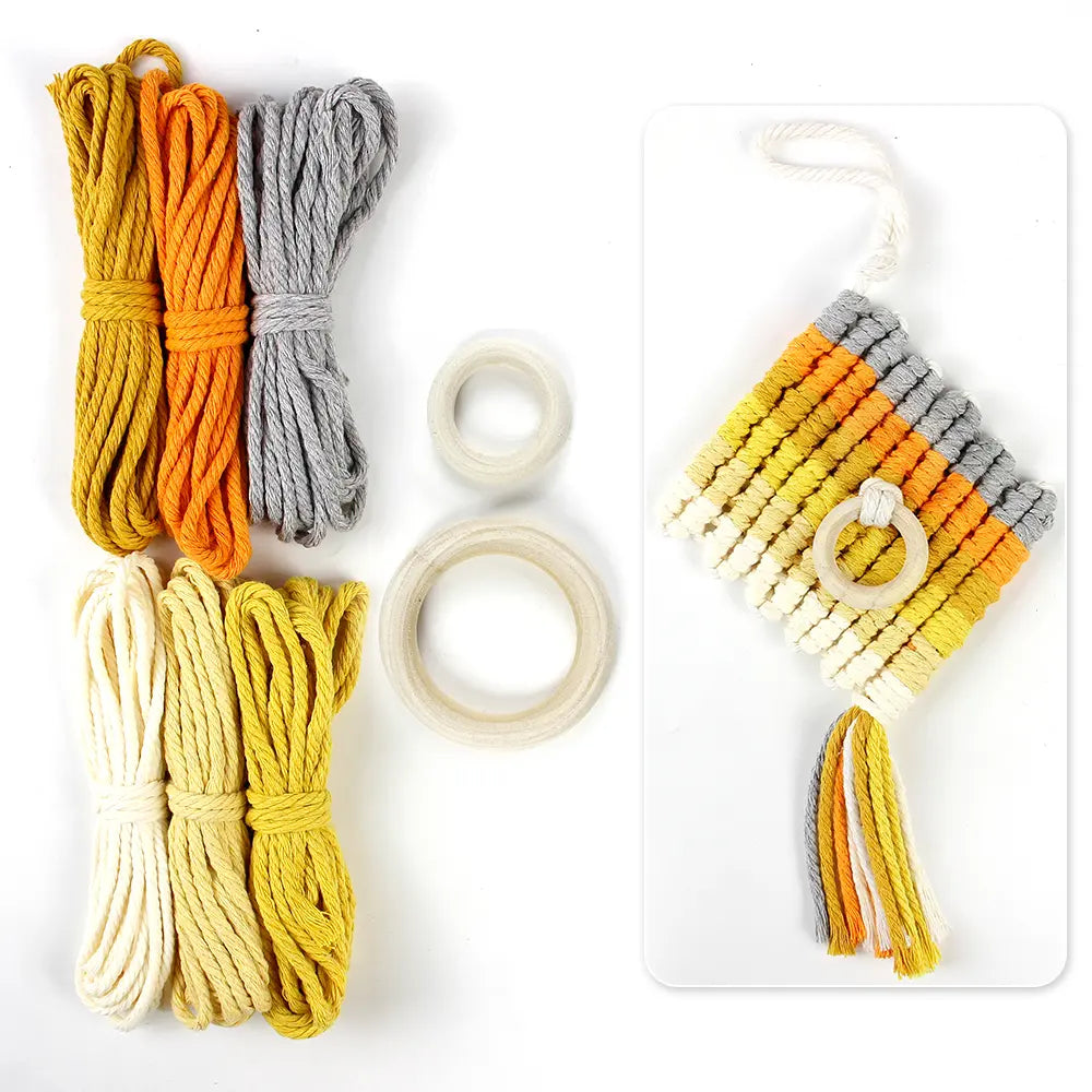 Macrame Kit for Beginners, Boho Pineapple Wall Hanger DIY Kit, Home Decor Gift