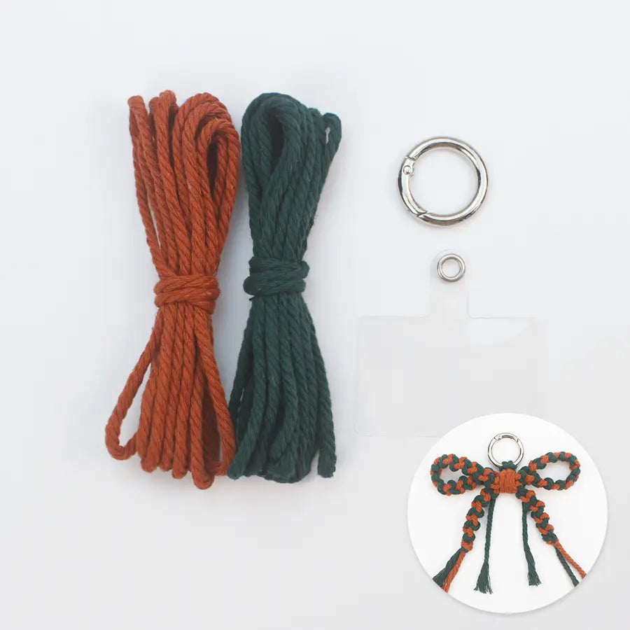 Macrame Kit for Beginners | DIY Bow Macrame Keychain Craft Kit