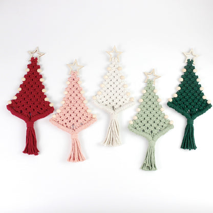 Christmas Tree Ornament Weaving Kit Macrame Kit | Car/Bag Pendant | Holiday DIY Gift | Beginner-Suitable Wooden Bead Christmas Tree