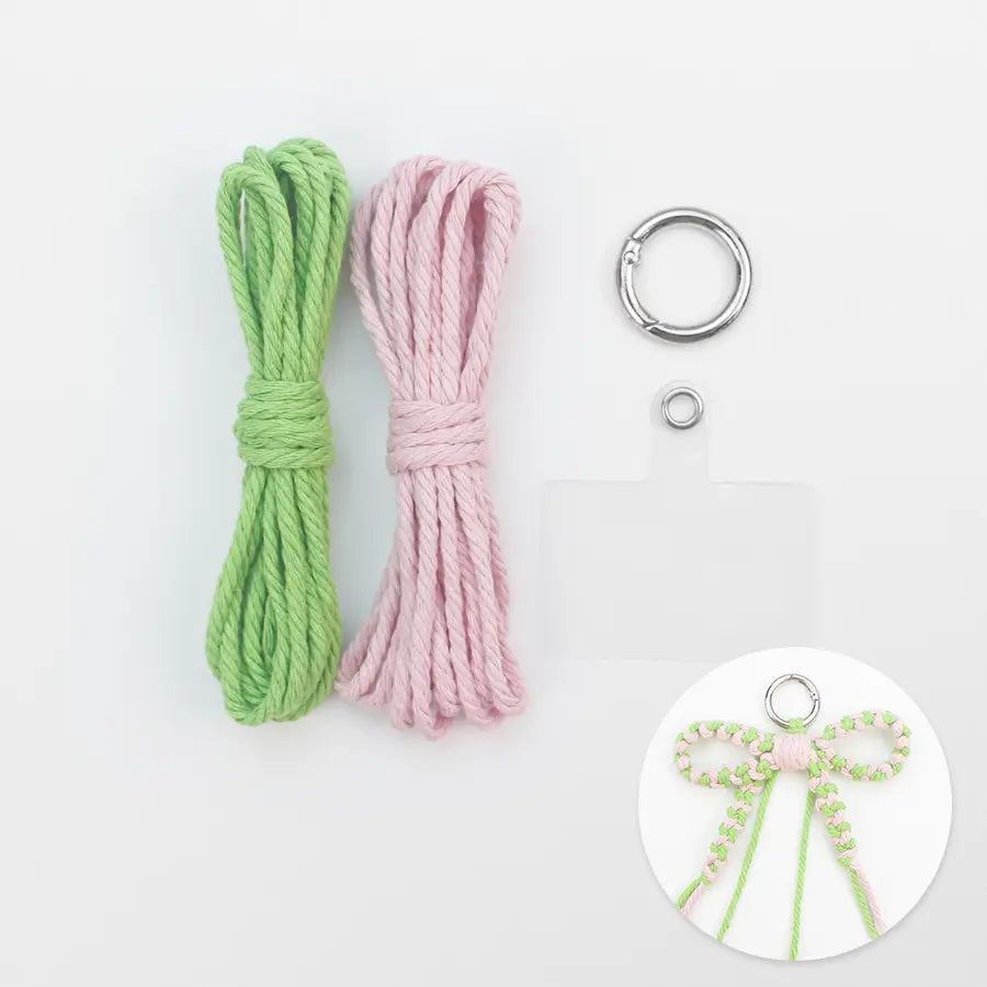 Macrame Kit for Beginners | DIY Bow Macrame Keychain Craft Kit