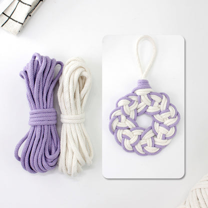 Macrame Kit Round Lace Coaster Weaving Kit | Light Color Elegance | Color Edging | Heat Pad | Beginner Weaving | Fits Most Cups