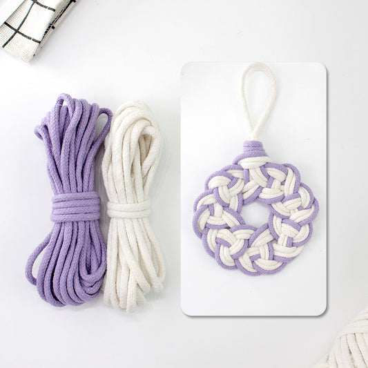 Macrame Kit Round Lace Coaster Weaving Kit | Light Color Elegance | Color Edging | Heat Pad | Beginner Weaving | Fits Most Cups