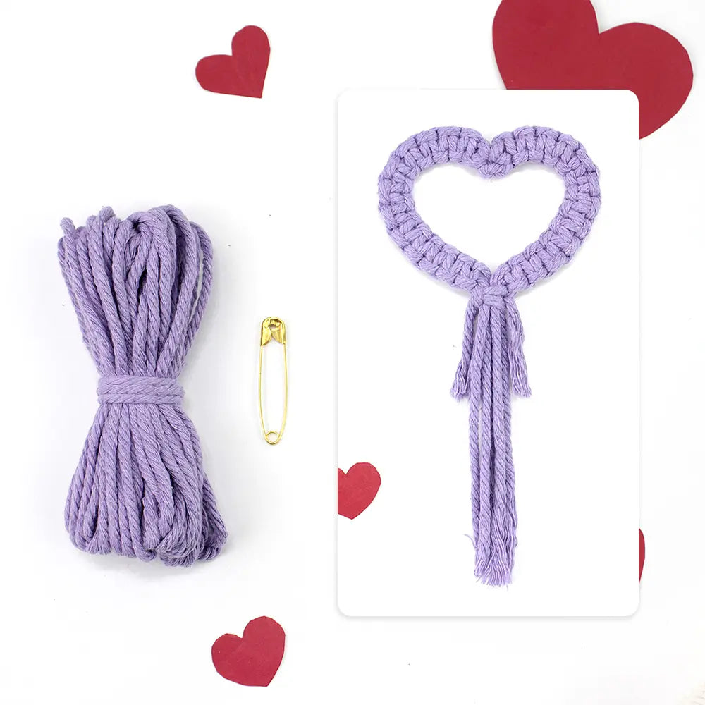 Macrame Kit for Beginners, Boho Heart Napkin Ring DIY Kit, Wedding Valentine Decor