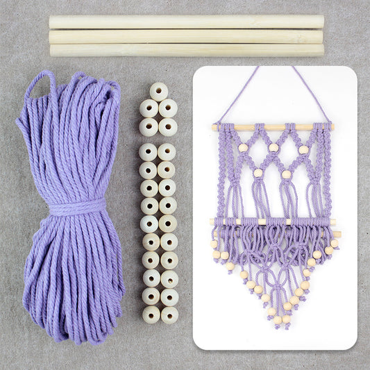 Wooden Bead Wall-Mounted Bookshelf Weaving Kit Macrame Kit | Wall Decor | Home Decor | Wall Bookshelf | Beginner-Friendly| Bohemian Style