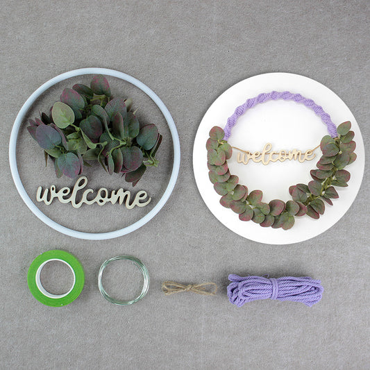 Macrame Kit Leaf Wreath Weaving Kit | 4-Color Option | Natural Wreath | Wall Decor | Beginner Weaving | Handmade Gift