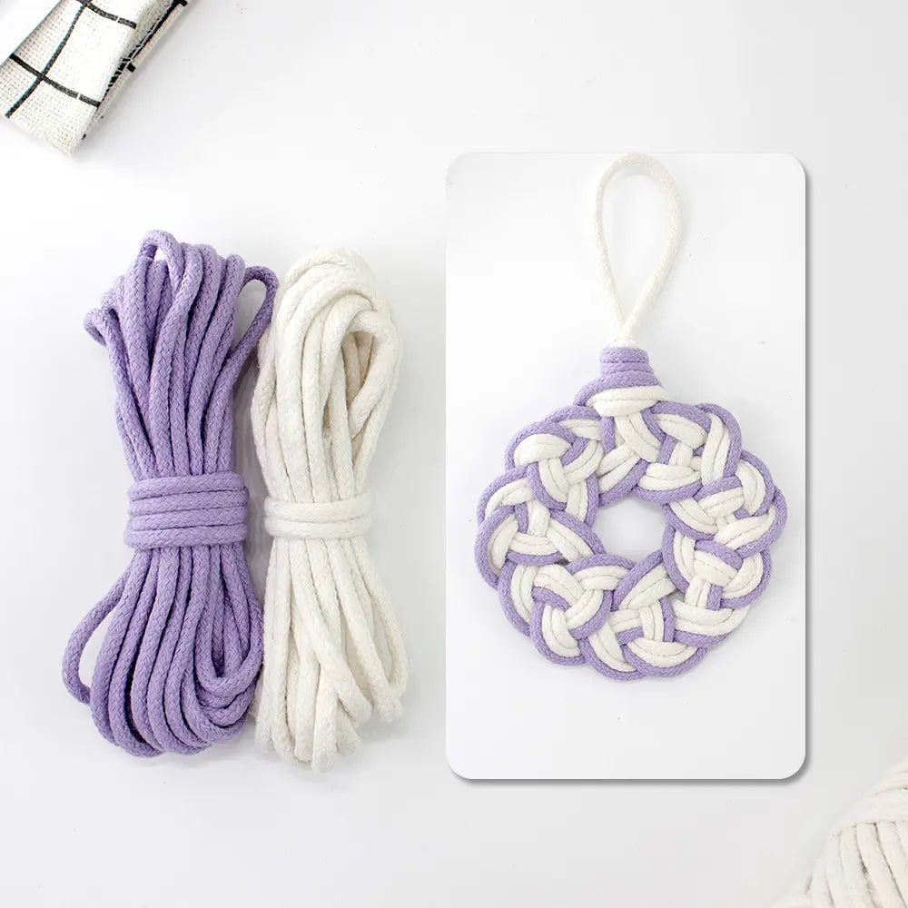 Macrame Kit for Beginners, Boho Round Pattern Coaster DIY Kit, Table Decor Gift