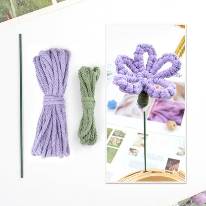 Handmade Flower Macrame DIY Kit - All-in-One Weaving Supplies with English Tutorial | Craft Set