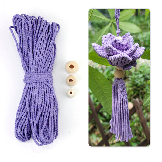 Macrame Kit Lotus Pendant Weaving Kit | 3D Petals | Car Ornament/Home Decor | Beginner Weaving| Handmade Gift