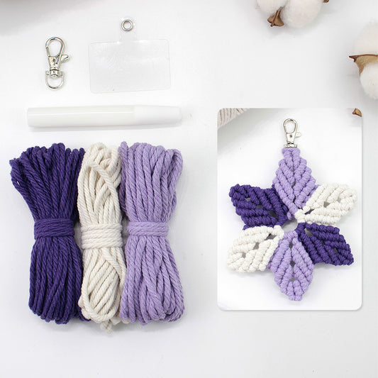 Hexagon Star Pendant Keychain Weaving Kit Macrame Kit | Multi-Colors | Simple & Elegant | Keychain/Decor | Beginner DIY Set