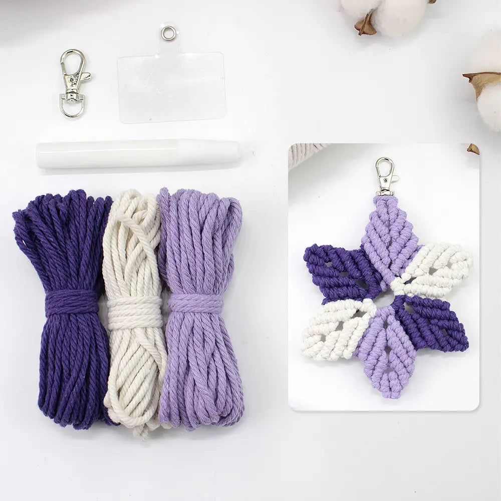 Macrame Kit for Beginners | DIY Six‑Pointed Star Macrame Keychain Craft Kit