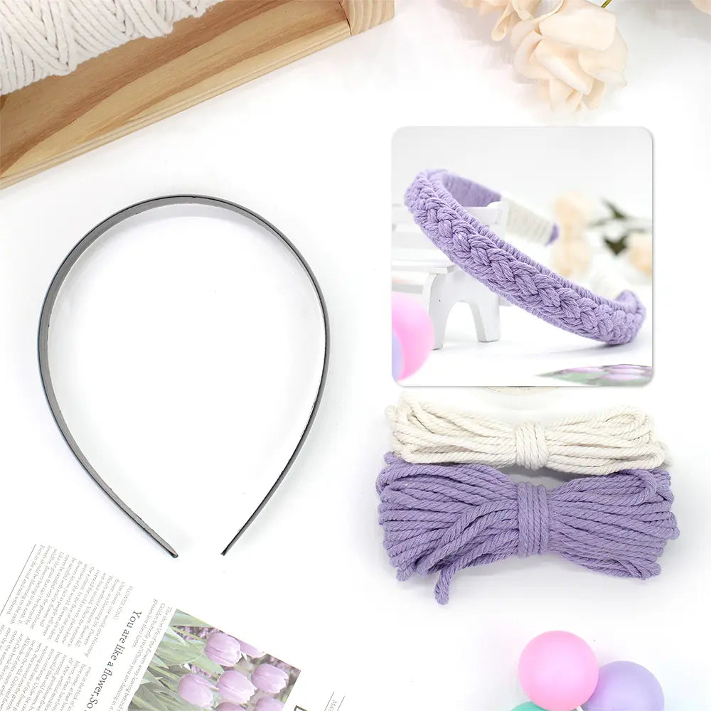Macrame Kit for Beginners, Boho Hair Clip DIY Craft Kit, Vintage Ethnic Hair Accessory Making Set