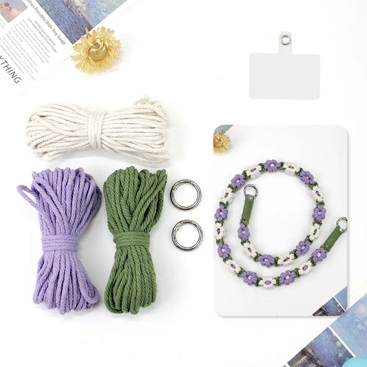 Macrame Kit for Beginners | DIY Daisy‑Element Macrame Lanyard Craft Kit
