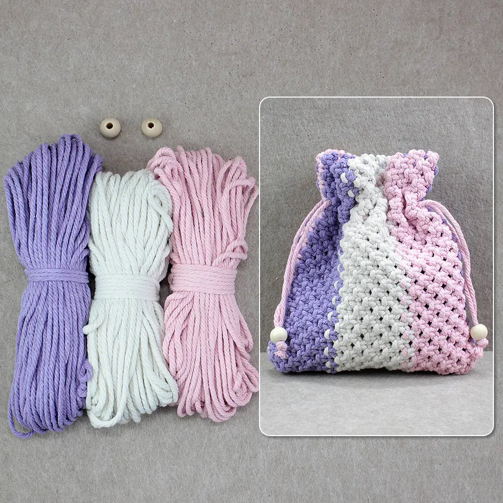 Macrame Kit for Beginners | DIY Macrame Drawstring Storage Pouch Craft Kit