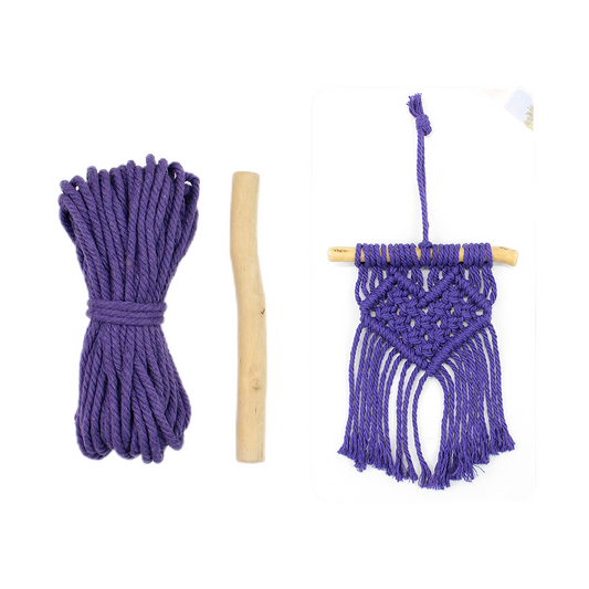 Macrame Kit Mini Love Tapestry Weaving Kit | Driftwood+Fringes | Car Mirror/Home Decor | Beginner-Friendly