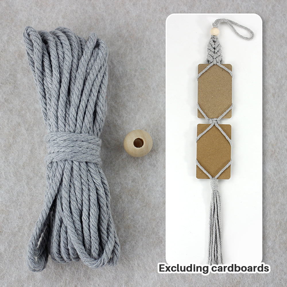 Macrame Kit for Beginners, Bohemian Woven Photo Frame Hanger, Polyester Fiber Handmade Polaroid Display Holder, DIY Craft Kit for Aesthetic Wall Decor, Car Pendant & Gift