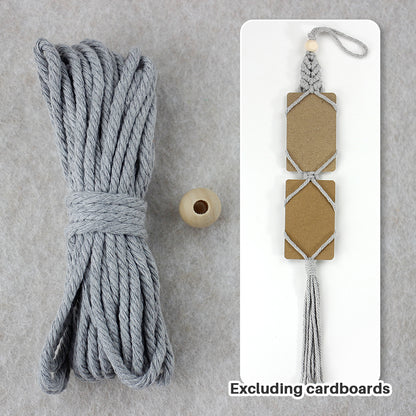 Macrame Kit for Beginners, Bohemian Woven Photo Frame Hanger, Polyester Fiber Handmade Polaroid Display Holder, DIY Craft Kit for Aesthetic Wall Decor, Car Pendant & Gift