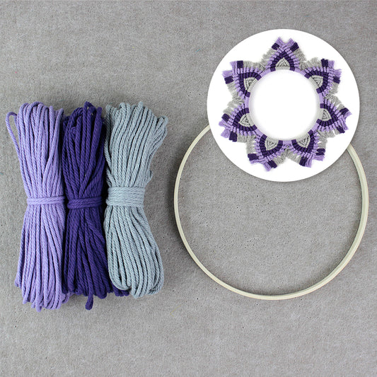 Macrame Kit Mandala Ring Macrame Kit | 3-Color Combination | Bedroom/Living Room Decor | Beginner-Friendly | DIY Gift