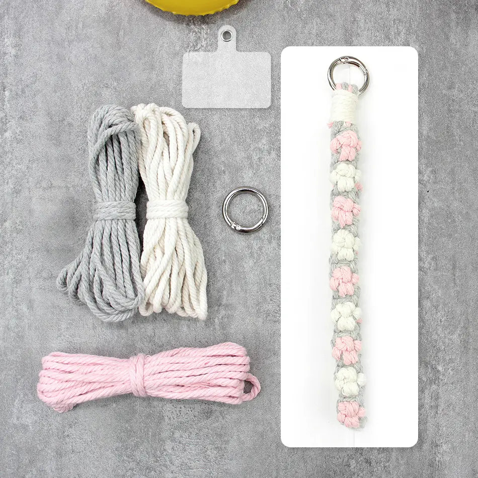 Macrame Kit for Beginners | DIY Cat‑Paw Element Macrame Keychain Wristband Craft Kit