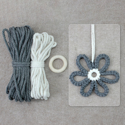 Six-Petal Flower Macrame DIY Kit - Polyester-Cotton Weaving Supplies with English Tutorial | Handmade Craft Set