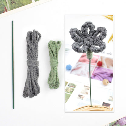Handmade Flower Macrame DIY Kit - All-in-One Weaving Supplies with English Tutorial | Craft Set