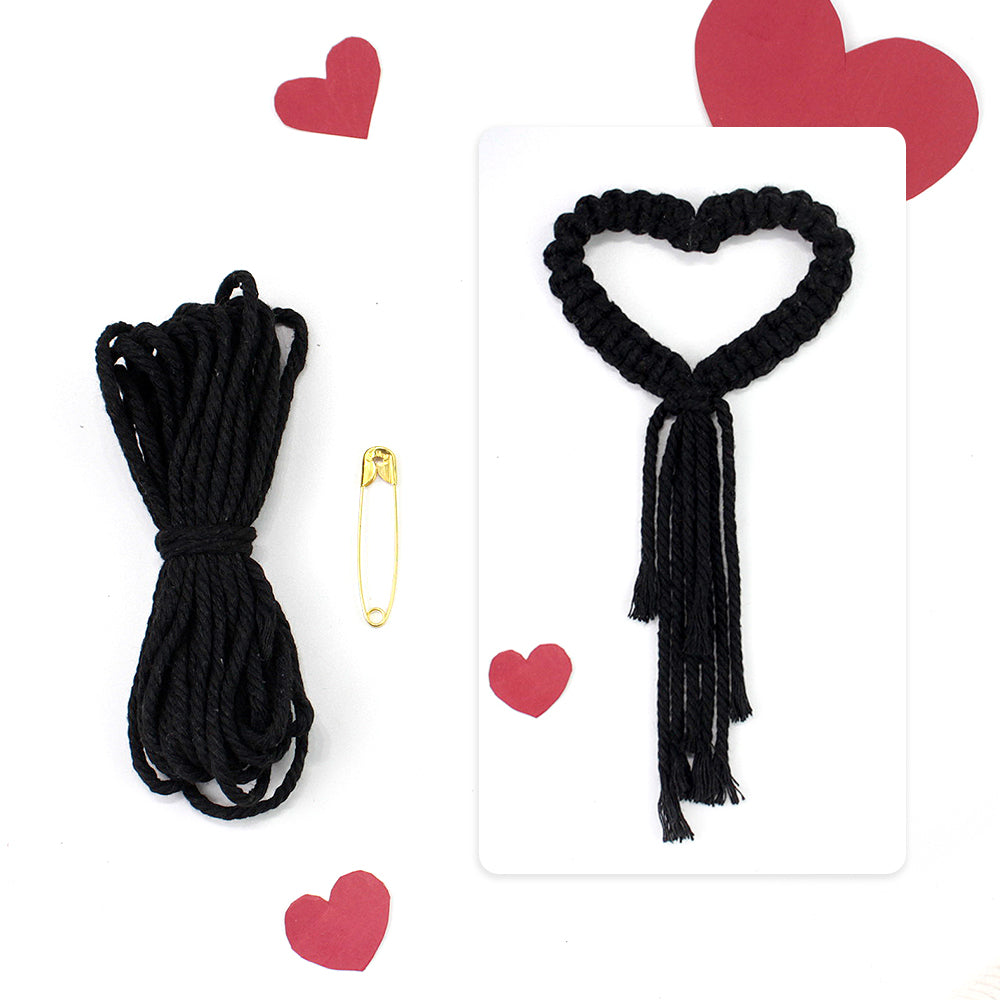 Heart Napkin Clip Weaving Kit Macrame Kit - Kit Contents