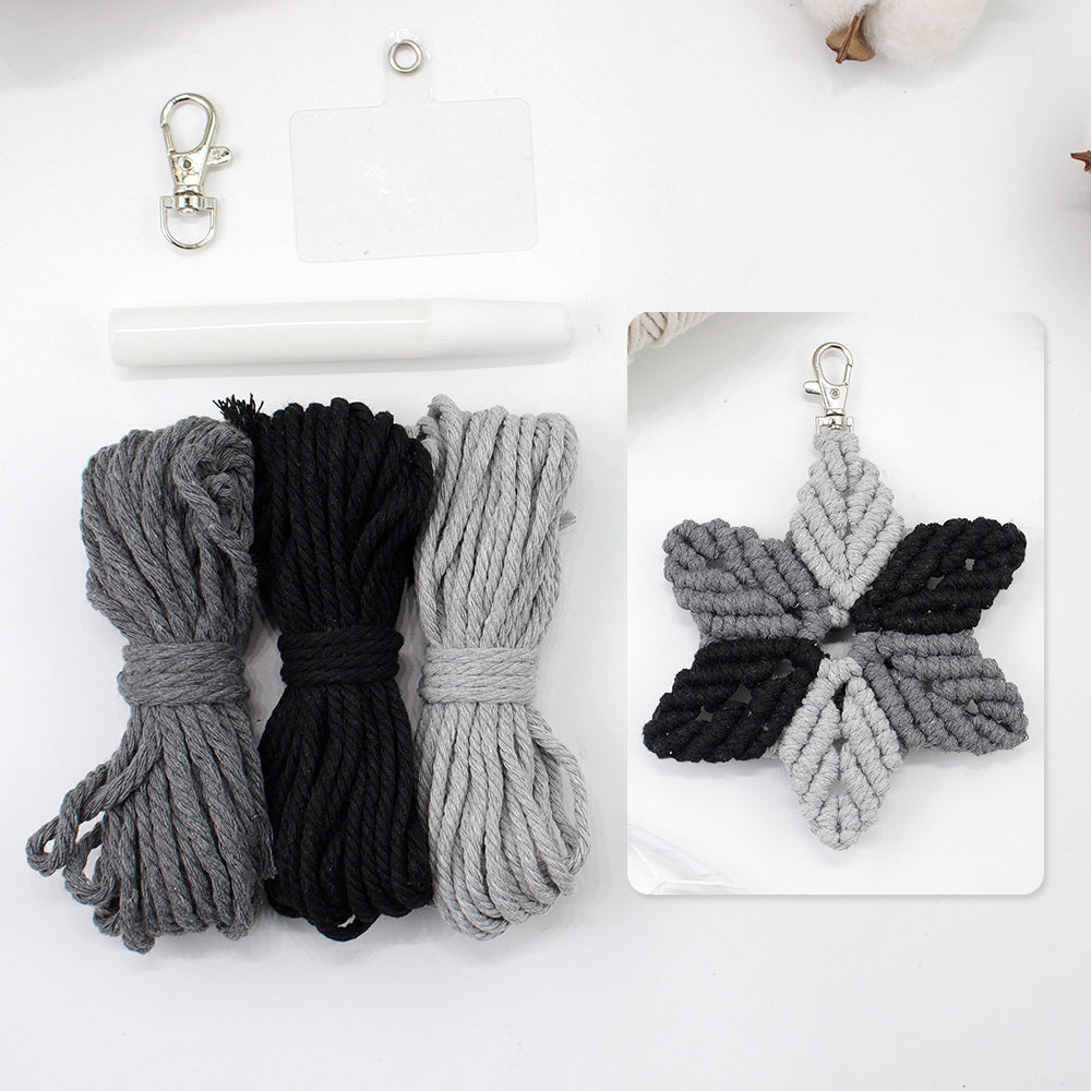 Hexagon Star Pendant Keychain Weaving Kit Macrame Kit | Multi-Colors | Simple & Elegant | Keychain/Decor | Beginner DIY Set