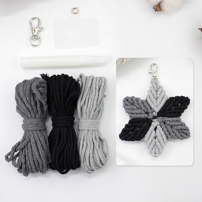Hexagon Star Pendant Keychain Weaving Kit Macrame Kit | Multi-Colors | Simple & Elegant | Keychain/Decor | Beginner DIY Set