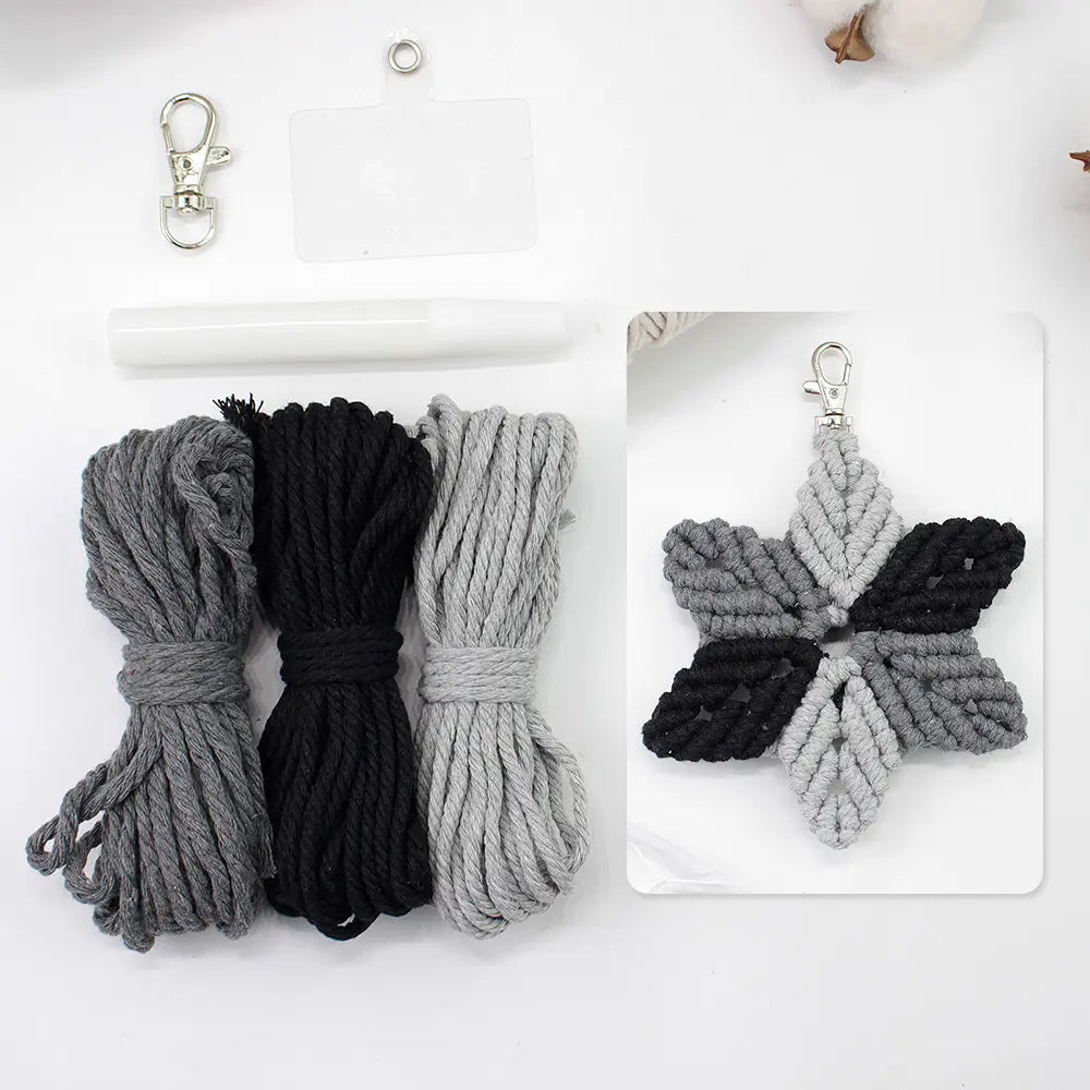 Macrame Kit for Beginners | DIY Six‑Pointed Star Macrame Keychain Craft Kit