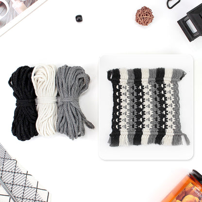 Square Coaster Weaving Kit Macrame Kit | Heat-Resistant Table Protection| Fits Most Cups | Home Style Matching | Beginner-Friendly