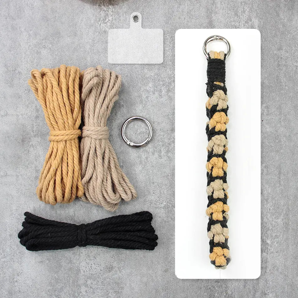 Macrame Kit for Beginners | DIY Cat‑Paw Element Macrame Keychain Wristband Craft Kit