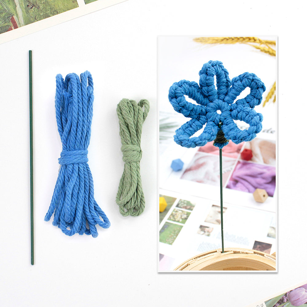 Handmade Flower Macrame DIY Kit - All-in-One Weaving Supplies with English Tutorial | Craft Set
